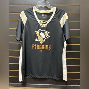 Majestic Penguins Lace Up NHL Jersey Top XXL